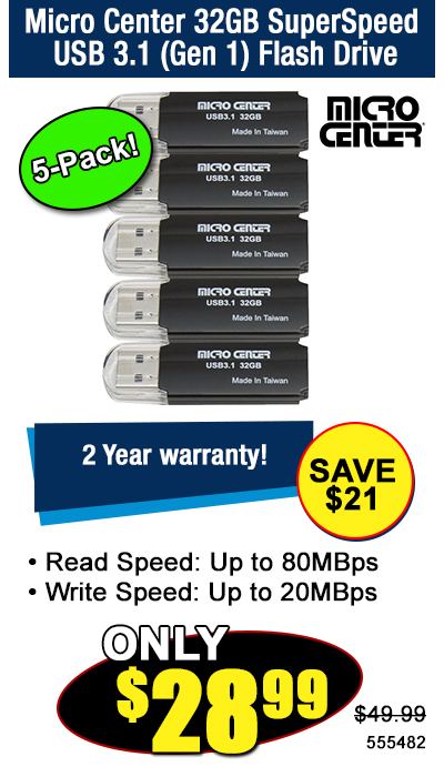 Micro Center 32GB SuperSpeed USB 3.1 (Gen 1) Flash Drive