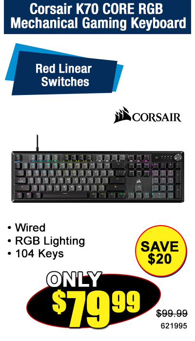 Corsair K70 CORE RGB Mechanical Gaming Keyboard