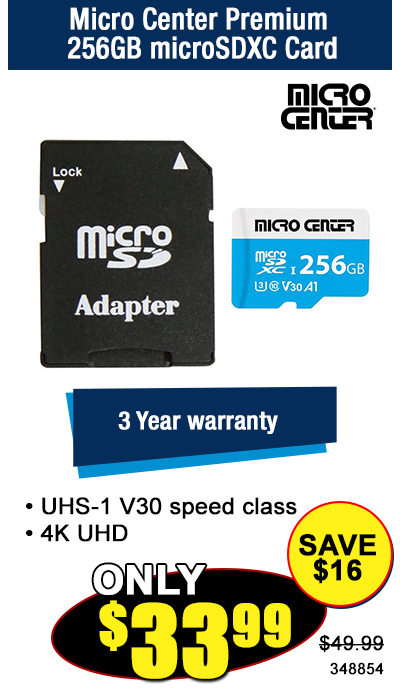 Micro Center Premium 256GB microSDXC Card