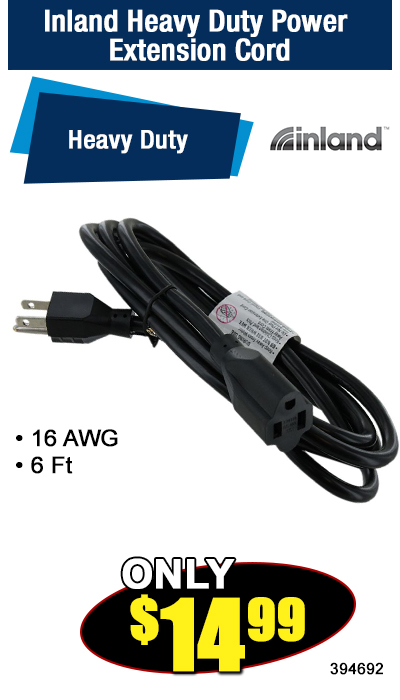 Inland Heavy Duty Power Extension Cord