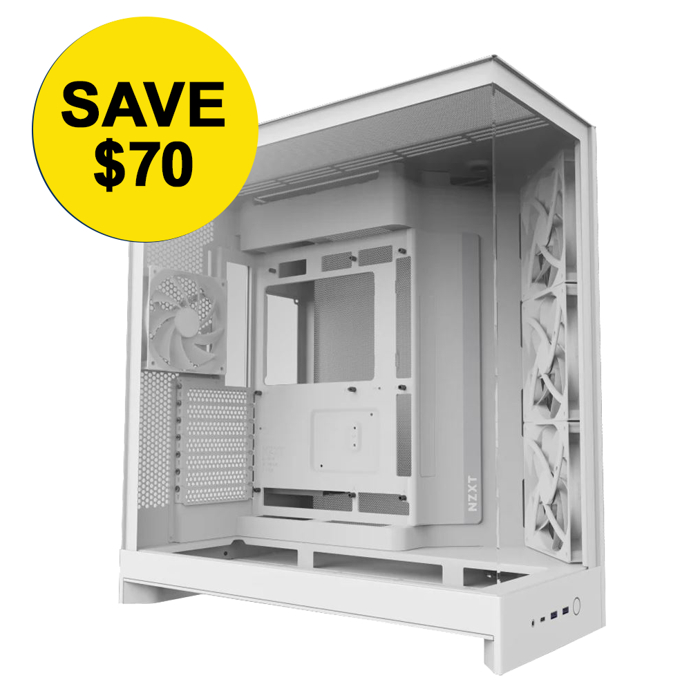 NZXT H9 Flow Tempered Glass ATX Mid-Tower Computer Case