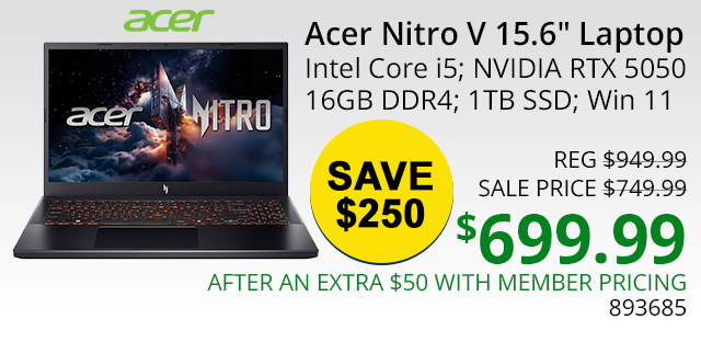 Acer Nitro V 15.6" Laptop