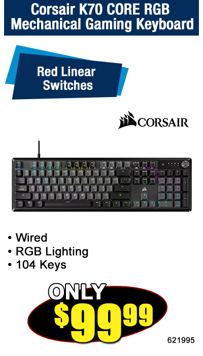Corsair K70 CORE RGB Mechanical Gaming Keyboard