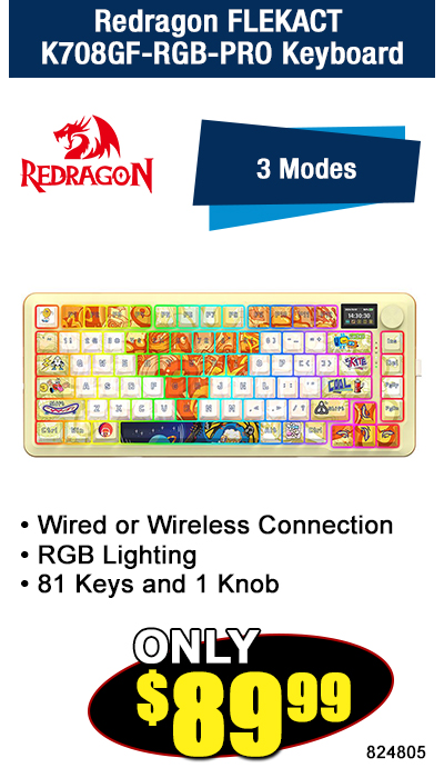 Redragon FLEKACT K708GF-RGB-PRO 3 Modes Mechanical Keyboard
