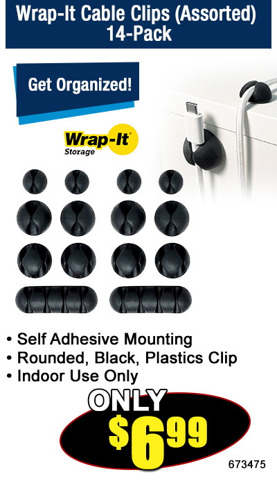 Wrap-It Cable Clips (Assorted) 14-Pack
