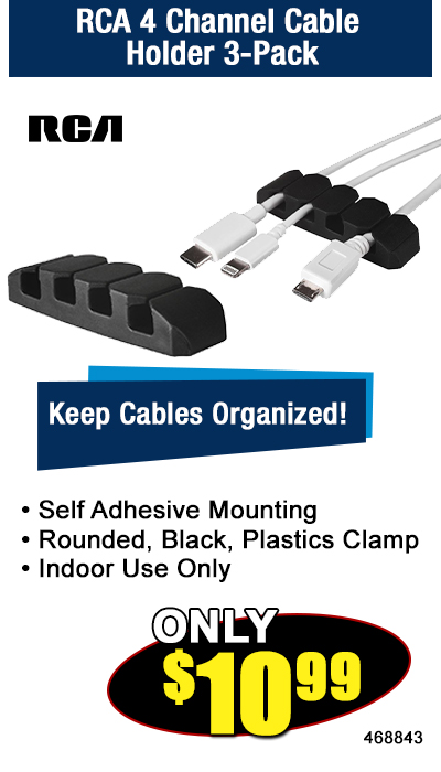 RCA 4 Channel Cable Holder 3-Pack