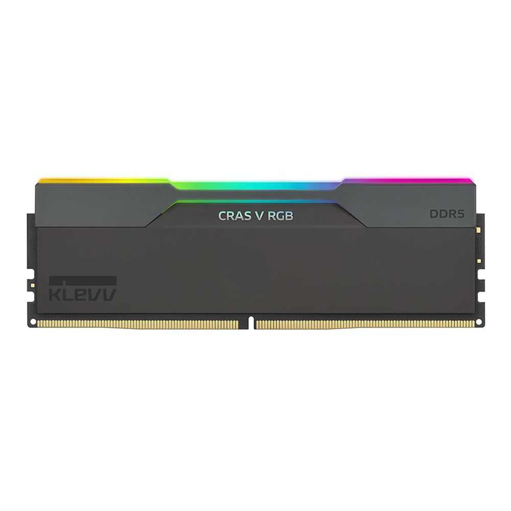 KLEVV CRAS V RGB 32GB (2 x 16GB) DDR5-6000 PC5-48000 CL30 Dual Channel Desktop Memory Kit 5AGU880-60A300G - Obsidian Black