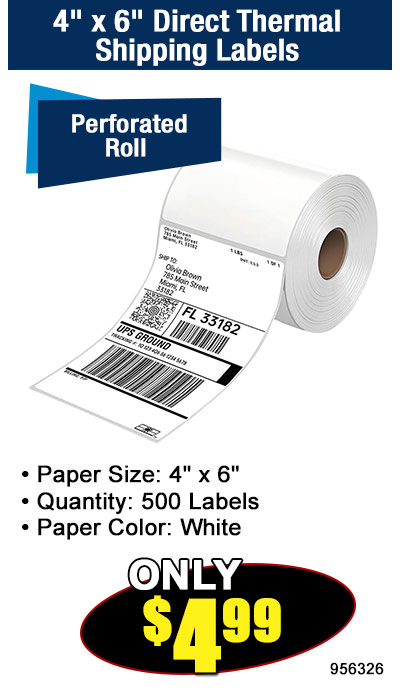 4" x 6" Direct Thermal Shipping Labels 