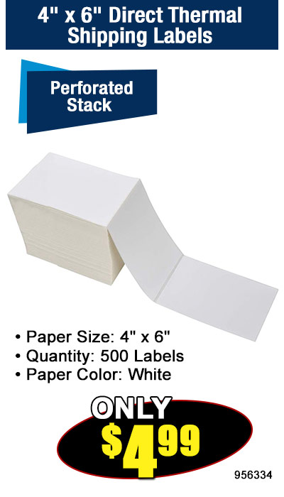 4" x 6" Direct Thermal Shipping Labels 