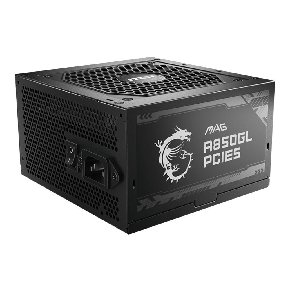 MSI MAG A850GL PCIE5 850 Watt 80 Plus Gold ATX Fully Modular Power Supply - ATX 3.1 Compatible