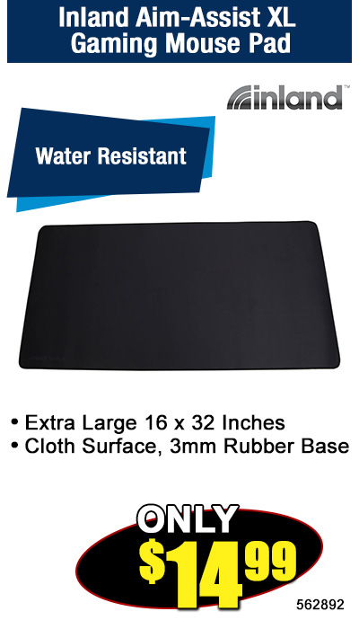 Inland Aim-Assist XL Gaming Mouse Pad