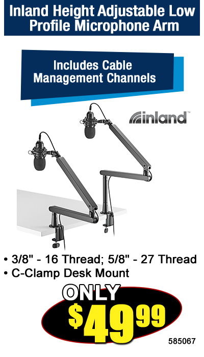 Inland Height Adjustable Low Profile Microphone Arm