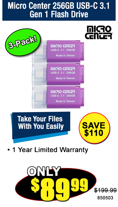 Micro Center 256GB USB-C 3.1 Gen 1 Flash Drive 