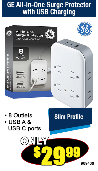 GE All-In-One Surge Protectorwith USB Charging