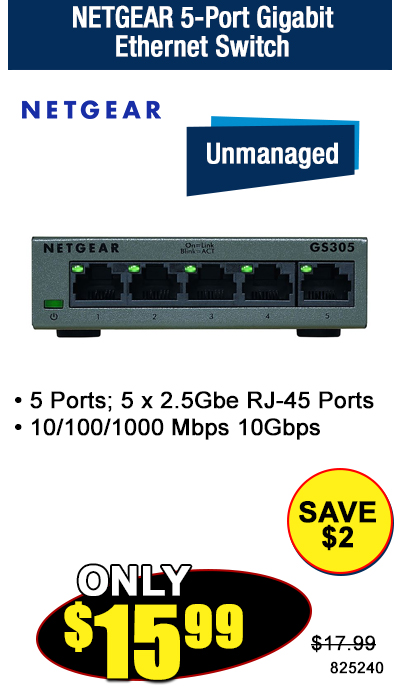 NETGEAR 5-Port Gigabit Ethernet Switch