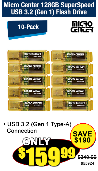 Micro Center 128GB SuperSpeed USB 3.2 (Gen 1) Flash Drive 