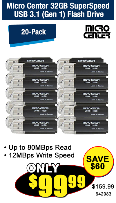 Micro Center 32GB SuperSpeed USB 3.1 (Gen 1) Flash Drive