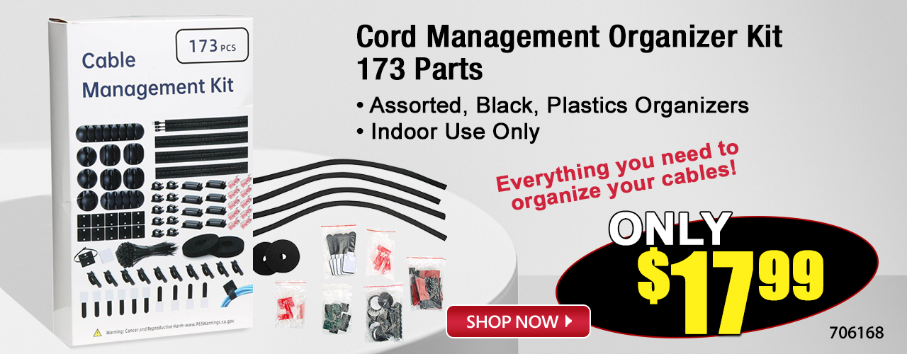 Cord Management Organizer Kit - 173 Parts - Shop Now