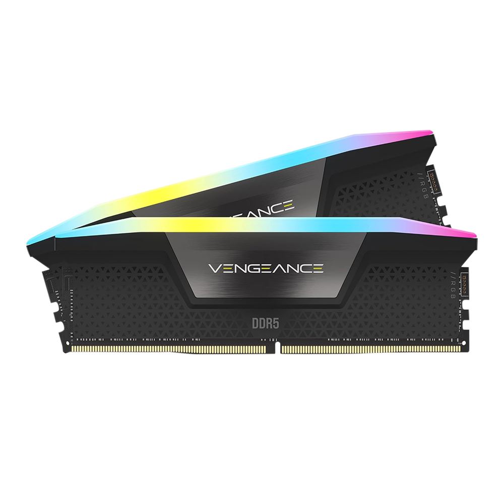 Corsair VENGEANCE RGB 32GB (2 x 16GB) DDR5-6000 PC5-48000 CL30 Dual Channel Desktop Memory Kit CMH32GX5M2M6000Z30 - Black