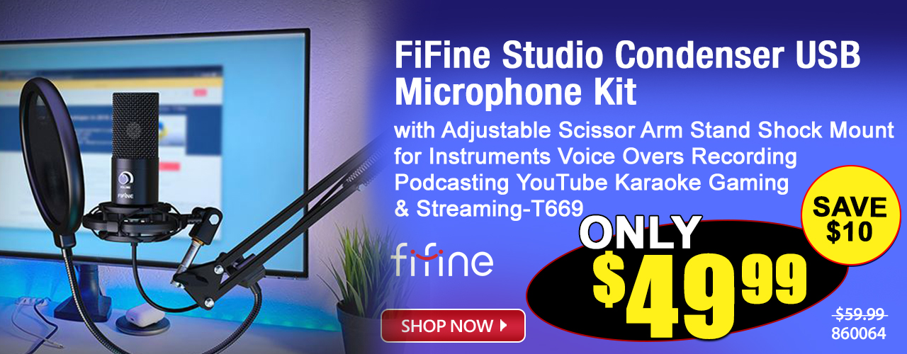 FiFine Studio Condenser USB Microphone Kit