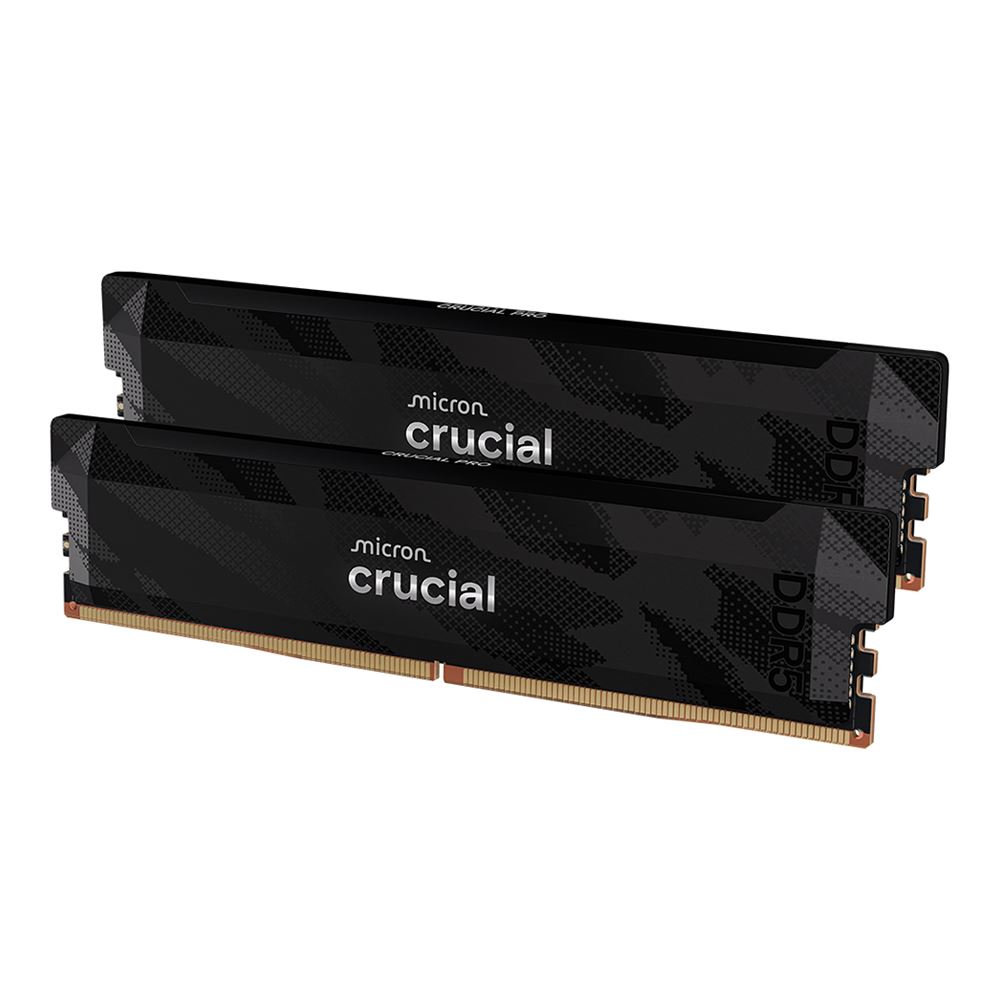 Crucial Pro 32GB (2 x 16GB) DDR5-6400 PC5-51200 CL32 Dual Channel Desktop Memory Kit CP2K16G64C32U5B - Black