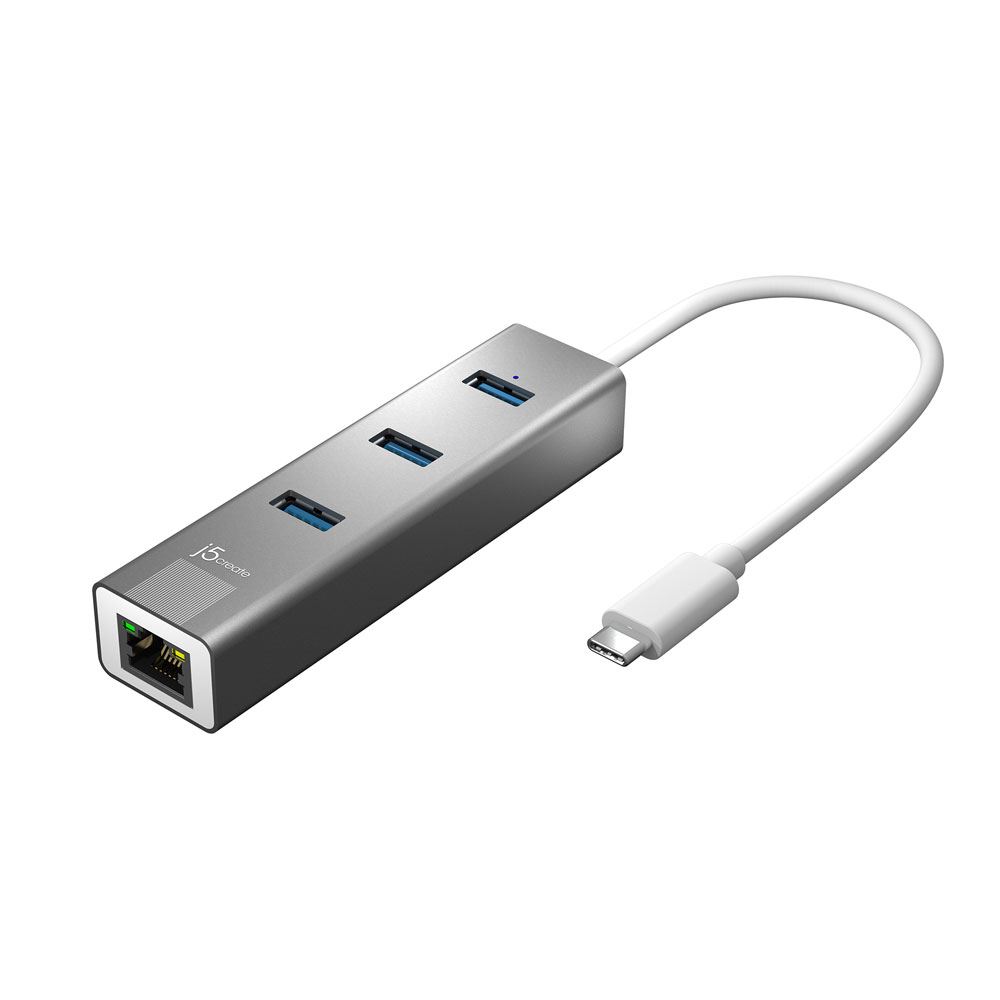 j5create JCH474 USB 3.0 (Gen 1 Type-C) Gigabit Ethernet & HUB Multi Adapter