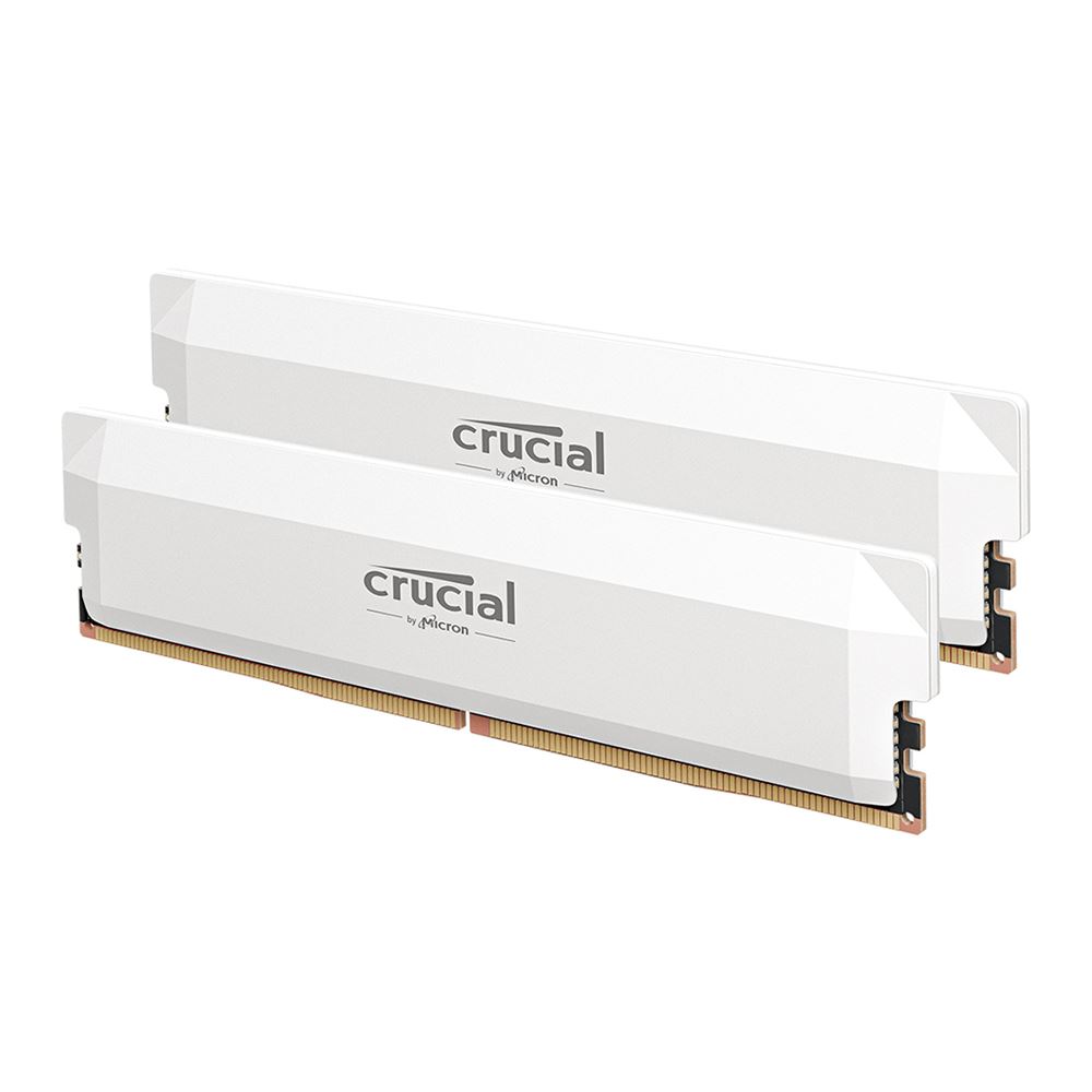 Crucial Pro Overclocking 32GB (2 x 16GB) DDR5-6000 PC5-48000 CL36 Dual Channel Desktop Memory Kit CP2K16G60C36U5W - White