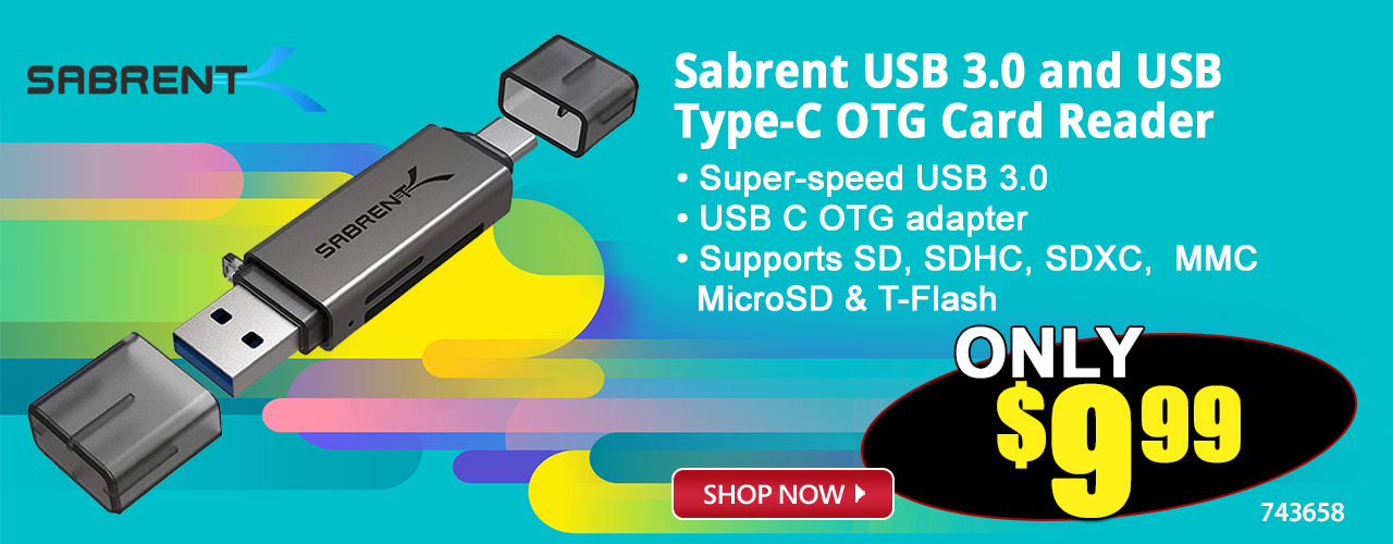Sabrent USB 3.0 and USB Type-C OTG Card Reader - Shop Now