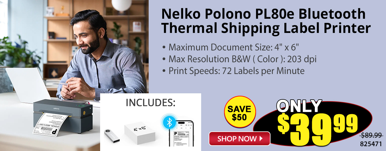 Nelko Polono PL80e Bluetooth Thermal Shipping Label Printer