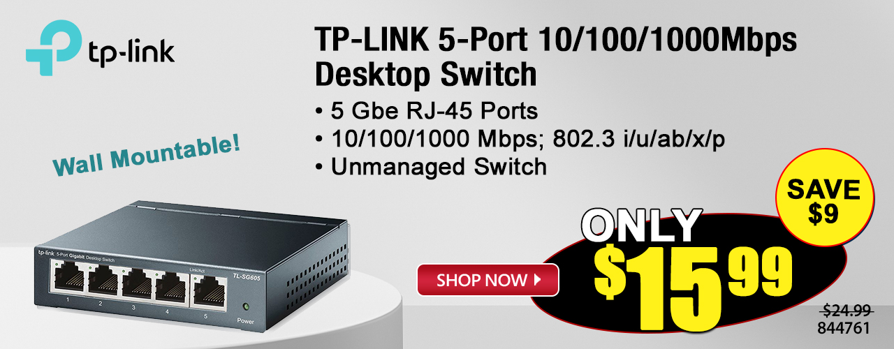 TP-LINK 5-Port 10/100/1000Mbps Desktop Switch - Shop Now