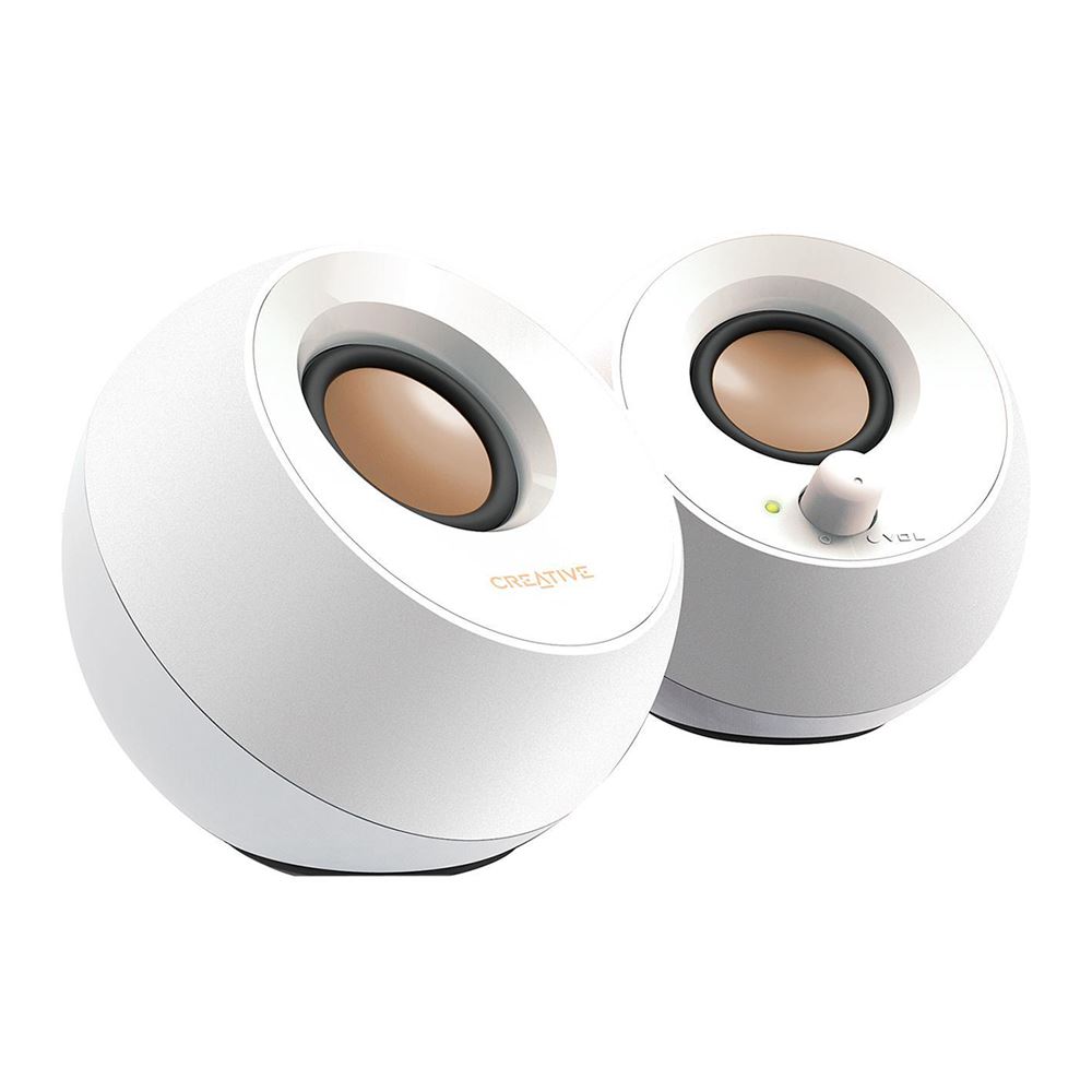 Creative Labs Pebble V3 Minimalistic USB C Speakers with Bluetooth - White