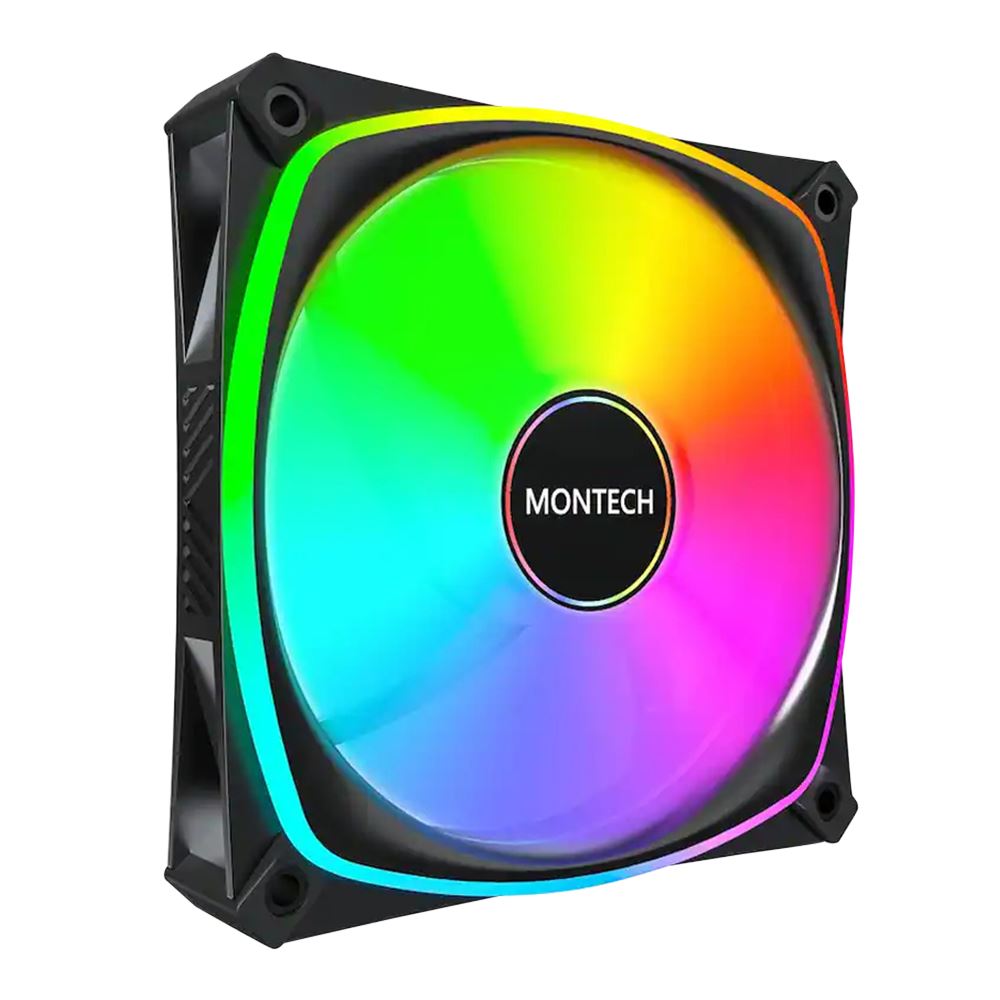 Montech RX120 PRO RGB Rifle Bearing 120mm Case Fan - Black