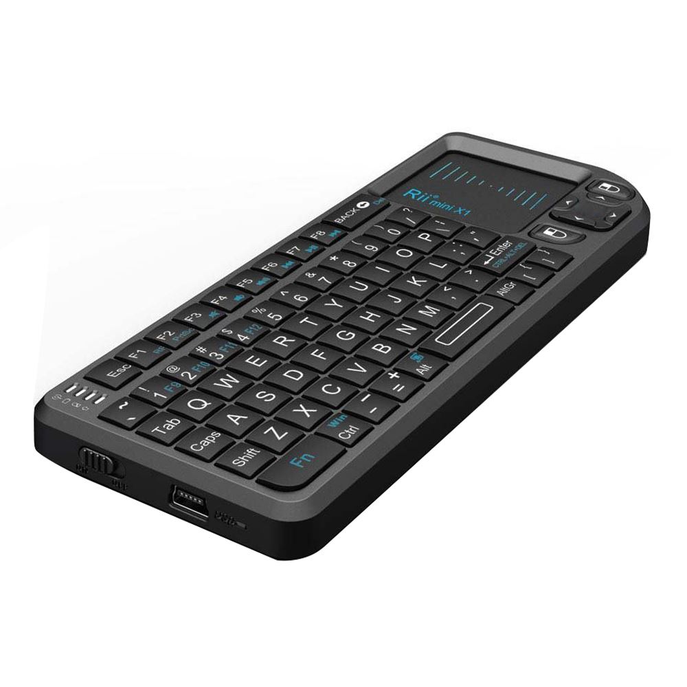 Riitek X1 2.4G Mini Wireless Keyboard with Touchpad Mouse, Lightweight Portable Wireless Keyboard Controller with USB Receiver Remote Control for Windows/ Mac/ Android/ PC/ Tablets/ TV/ Xbox/ PS3 - Black