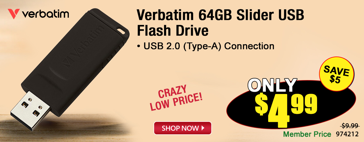 Verbatim 64GB Slider USB Flash Drive - Shop Now