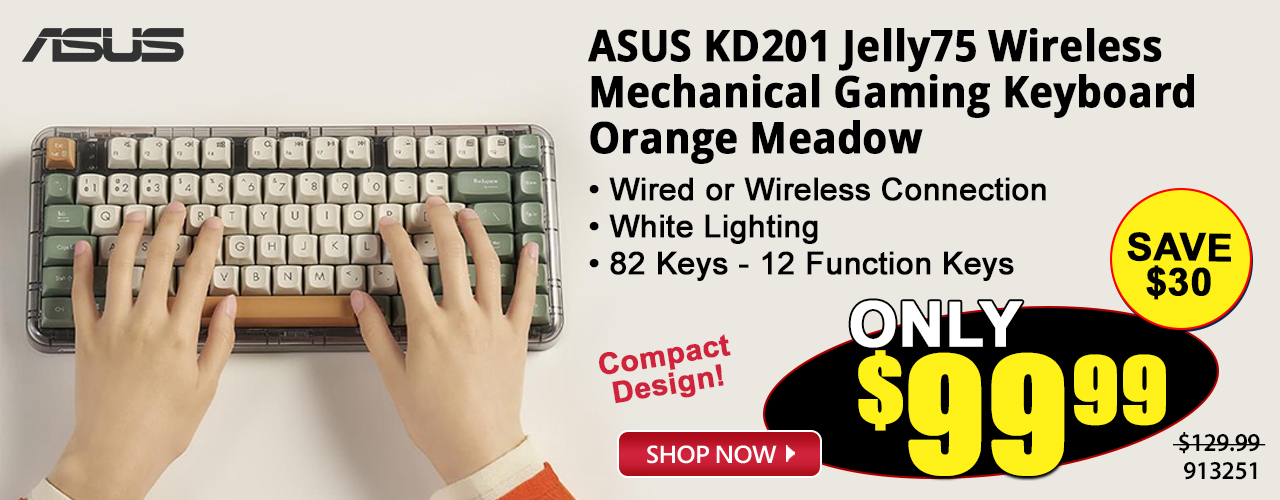 ASUS KD201 Jelly75 Wireless Mechanical Gaming Keyboard Orange Meadow - Shop Now