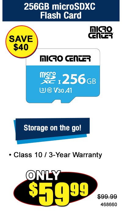 Micro Center Premium 256GB microSDXC Card UHS-I Flash Memory Card C10 U3 V30 A1 Micro SD Card with Adapter