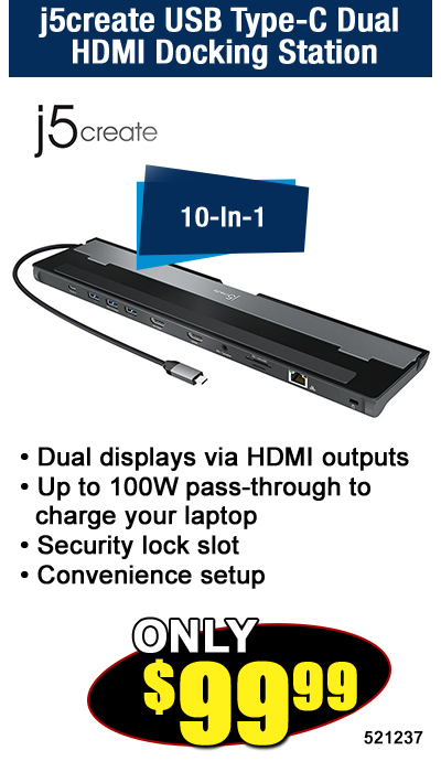 j5create USB Type-C Dual HDMI Docking Station