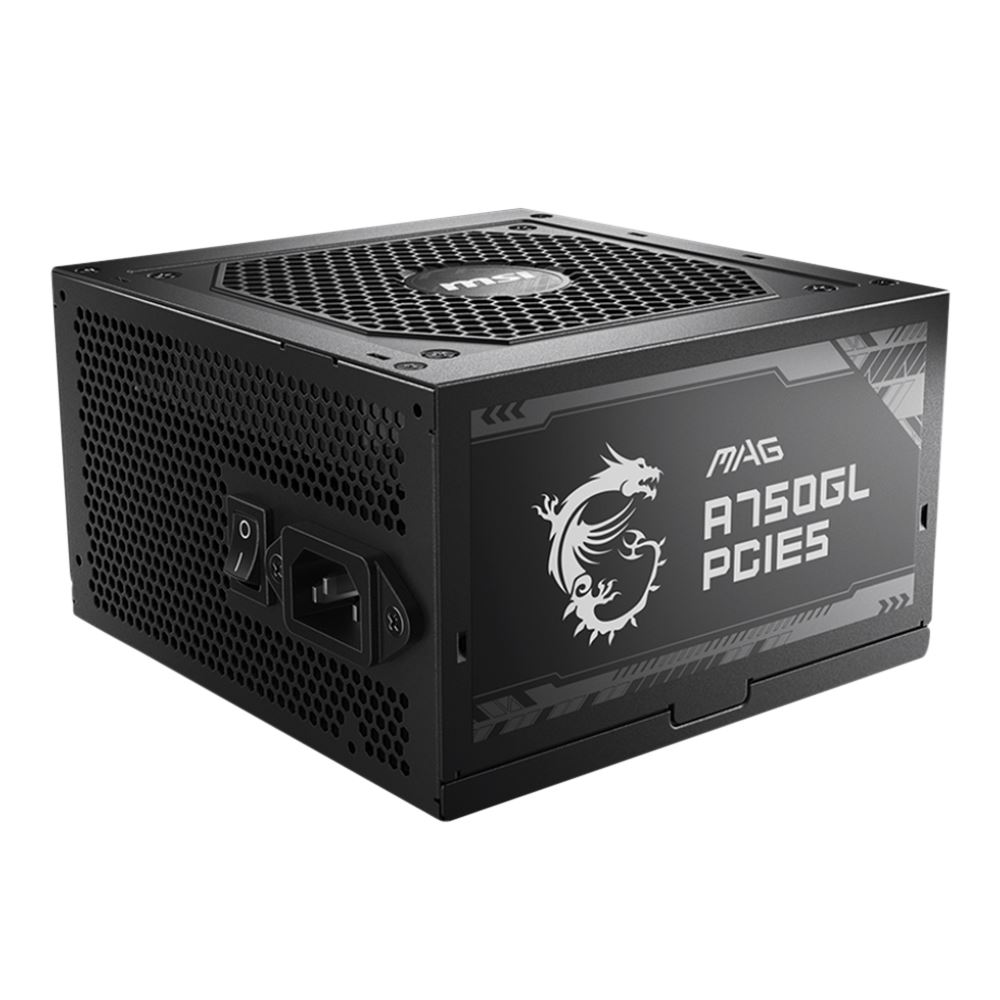 MSI MAG A750GL PCIE5 750 Watt 80 Plus Gold ATX Fully Modular Power Supply - ATX 3.1 Compatible