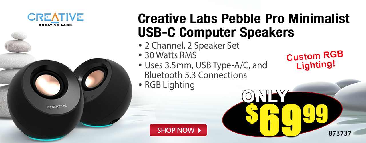 Creative Labs Pebble Pro Minimalist USB-C Computer Speakers - Shop Now