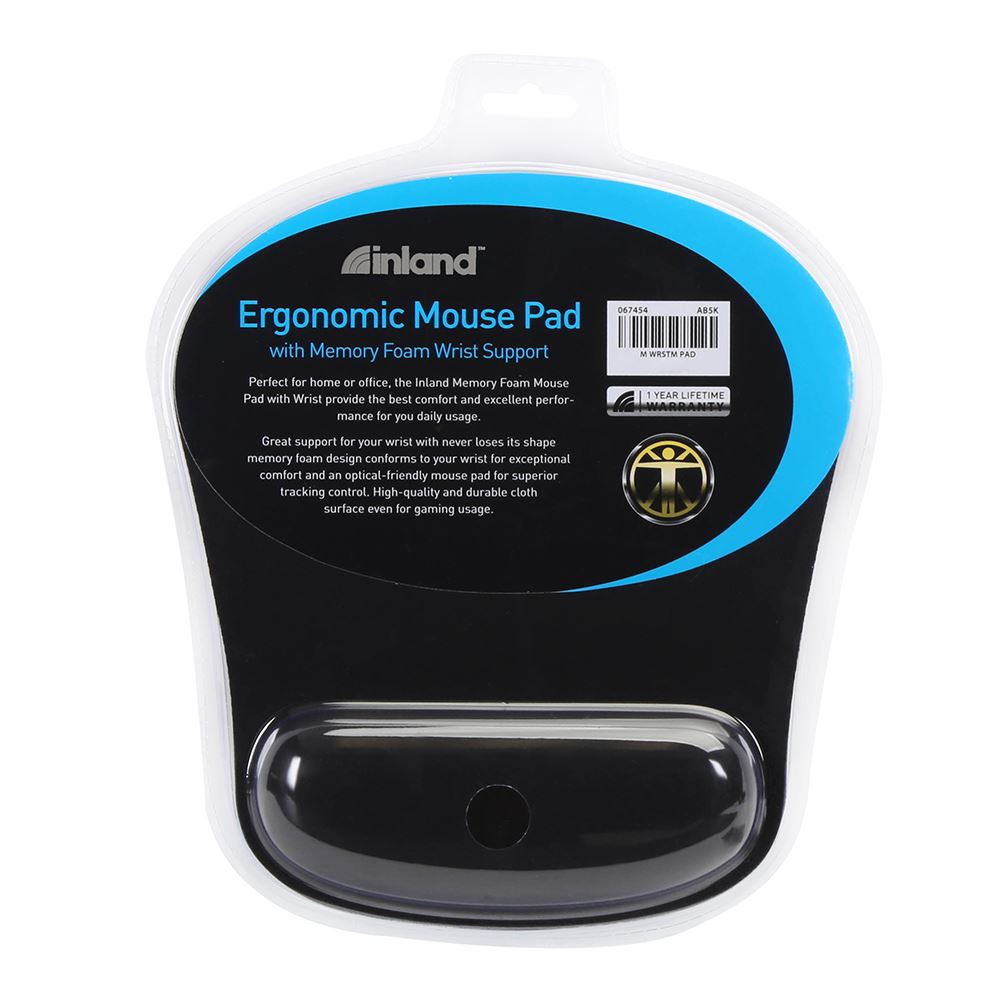 Inland Wrist Rest Mouse Pad Memory Foam - Black