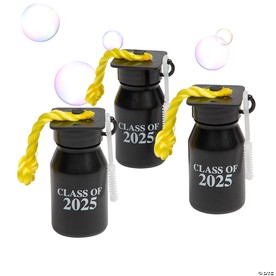 2 1/4" Graduation Class of 2025 Plastic Bubble Bottles - 12 Pc.