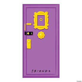 27" x 60" FRIENDS™ Purple Door Cover with Yellow Accents