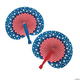 Stars & Stripes Folding Hand Fans - 12 Pc.