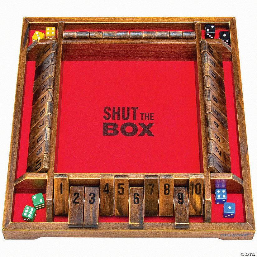 GoSports: Shut the Box Premium Wooden Dice Game, Classic 4 Player Family Board Game