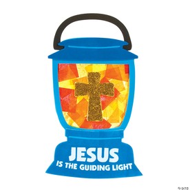 10" Jesus Lights the Way Tissue Paper Acetate Sign Craft Kit- Makes 12