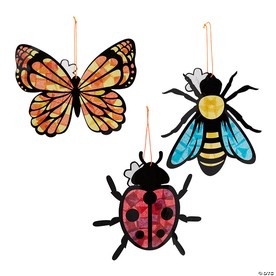 7 3/4" - 9" Butterfly, Ladybug or Bee Tissue Paper Acetate Sign Craft Kit  - Makes 12