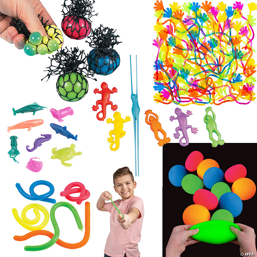 Bulk 312 Pc. Stretch & Squeeze Multicolor Fidget Toy Assortment