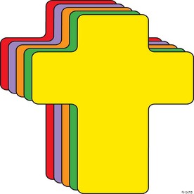 Creative Shapes Etc. - Cross Foam Assorted Color Creative Cut-outs- 5.5"