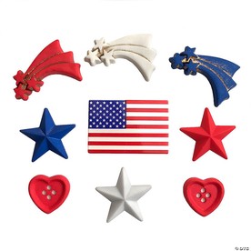 Buttons Galore and More Craft & Sewing Buttons - Stars and Stripes - 27 Buttons