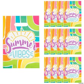 Medium Summer Party Plastic Goody Bags - 12 Pc.